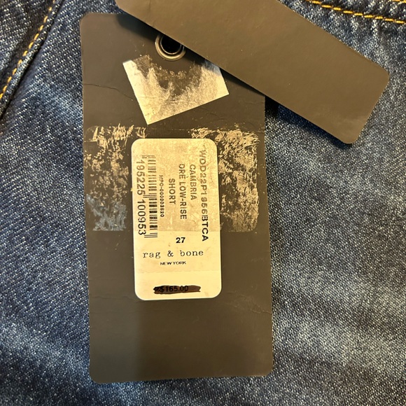 NWT Rag & Bone Dre Low-Rise Denim Shorts In Cambria Sz 27 - Picture 2 of 6